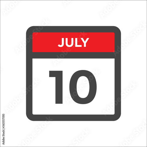 July 10 calendar icon with day of month
