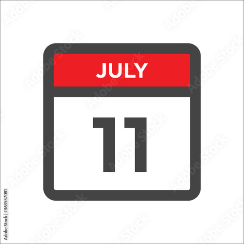 July 11 calendar icon with day of month