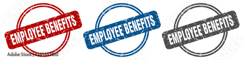 employee benefits stamp. employee benefits sign. employee benefits label set