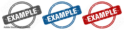 example stamp. example sign. example label set