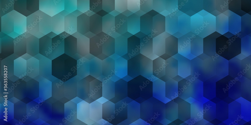 Light BLUE vector layout with hexagonal shapes. Light BLUE vector layout with hexagonal shapes.