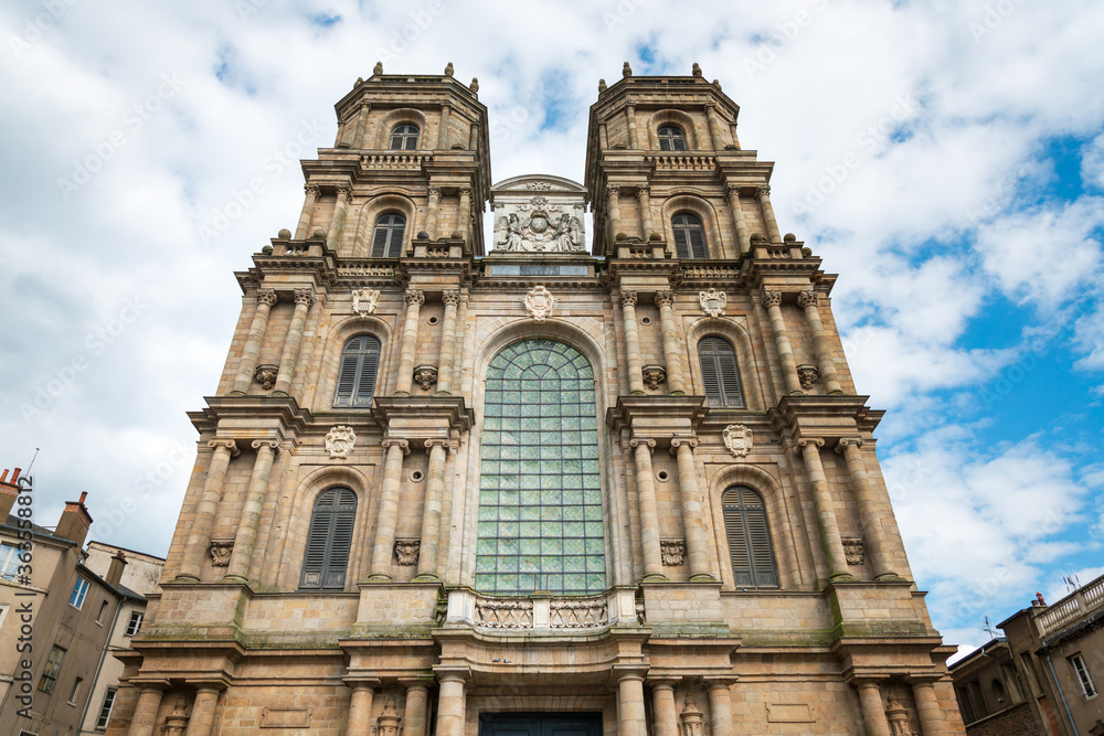 RENNES, FRANCE - April 28, 2018: Cathedral Saint-Pierre of Rennes in Rennes, France