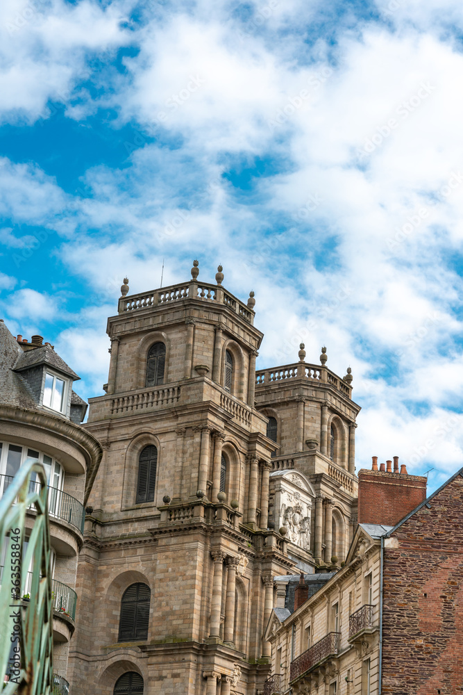 Fototapeta premium RENNES, FRANCE - April 28, 2018: Cathedral Saint-Pierre of Rennes in Rennes, France