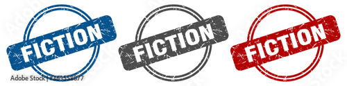 fiction stamp. fiction sign. fiction label set