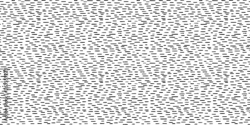 Hand-drawn black and white seamless texture with dashed strokes. Vector repeat pattern.