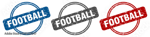 football stamp. football sign. football label set