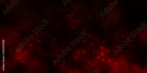 Dark Orange vector pattern with abstract stars. Shining colorful illustration with small and big stars. Best design for your ad, poster, banner.