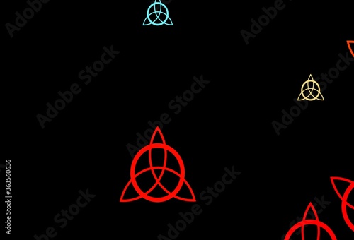 Dark Blue, Yellow vector background with occult symbols.