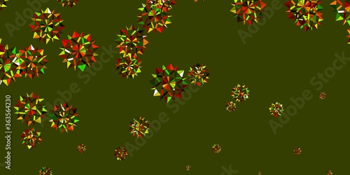 Light Green, Yellow vector texture with bright snowflakes.