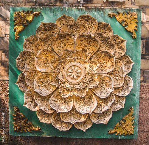 Chinese Flower Relief - Jinli street photo