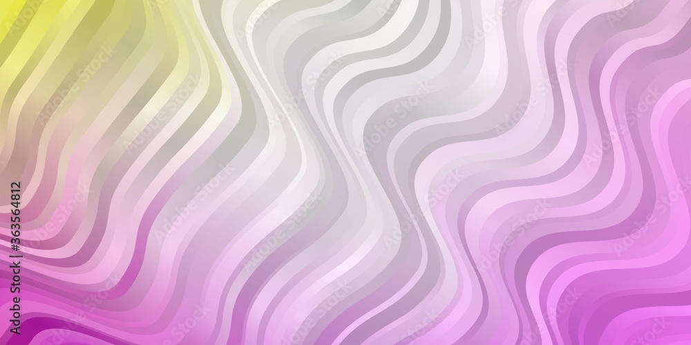 Light Pink, Yellow vector pattern with curves. Gradient illustration in simple style with bows. Pattern for websites, landing pages. Light Pink, Yellow vector pattern with curves. Gradient illustration in simple style with bows. Pattern for websites, landing pages.