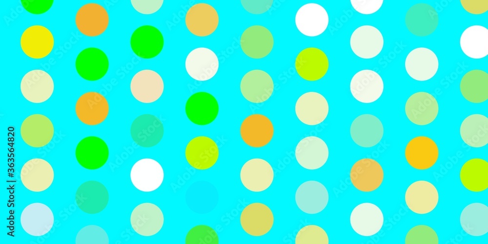 Light blue, yellow vector layout with circle shapes.