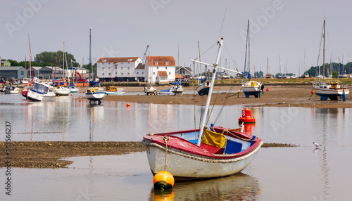 Safety boat and tide mill at Woodbridge on the Deben Estuary
