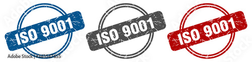 iso 9001 stamp. iso 9001 sign. iso 9001 label set