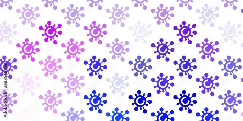 Light Pink, Blue vector pattern with coronavirus elements. Light Pink, Blue vector pattern with coronavirus elements.