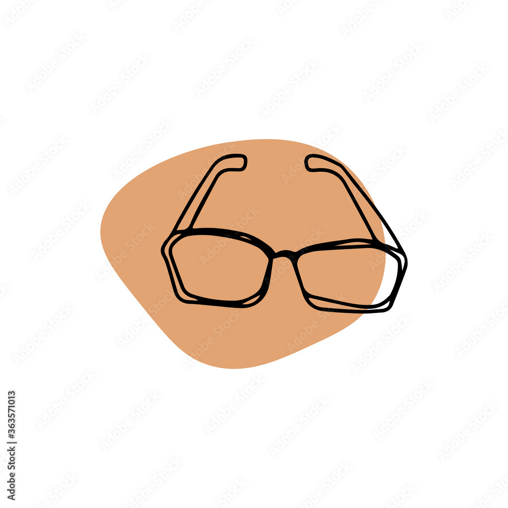 Linear illustration of glasses for vision. Linear illustration of glasses for vision.
