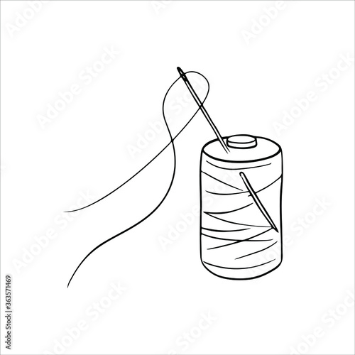 Needle with thread.Needle Icon. Sewing needle. Needle for sewing
