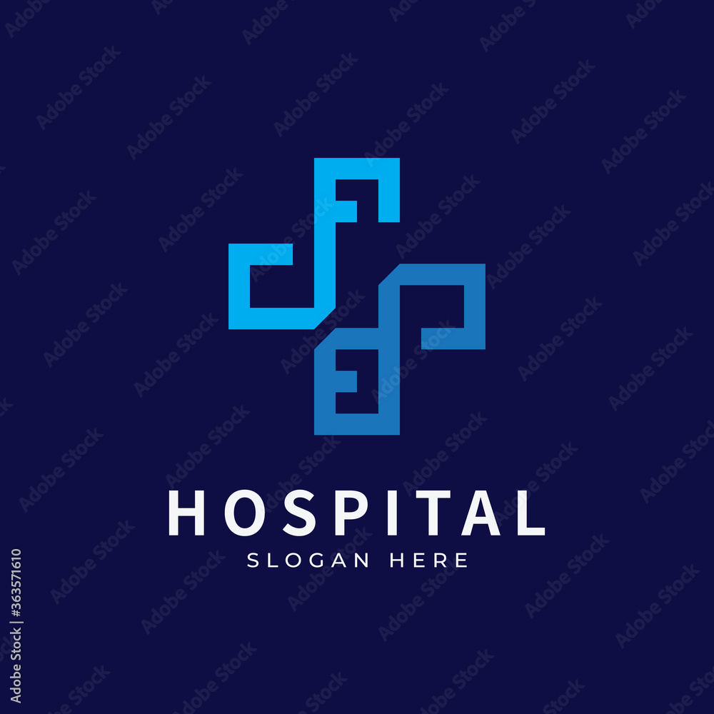 Obraz premium Health logo with initial letter F B, B F, F B logo designs concept. Medical health-care logo designs template.