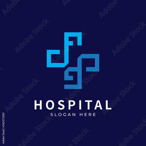 Health logo with initial letter F G, G F, F G logo designs concept. Medical health-care logo designs template.