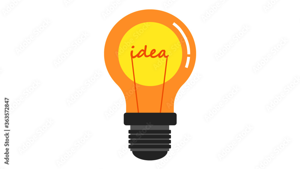 light bulb isolated with IDEA written on filament. light bulb isolated with IDEA written on filament.