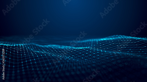 Technology digital wave background concept. © your123