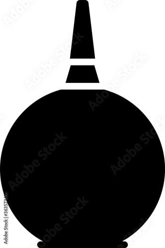 Black Enema icon isolated on white background. Enema with a plastic tip. Medical pear. Vector Illustration.