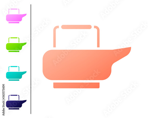 Coral Bedpan icon isolated on white background. Toilet for bedridden patients. Set color icons. Vector Illustration.