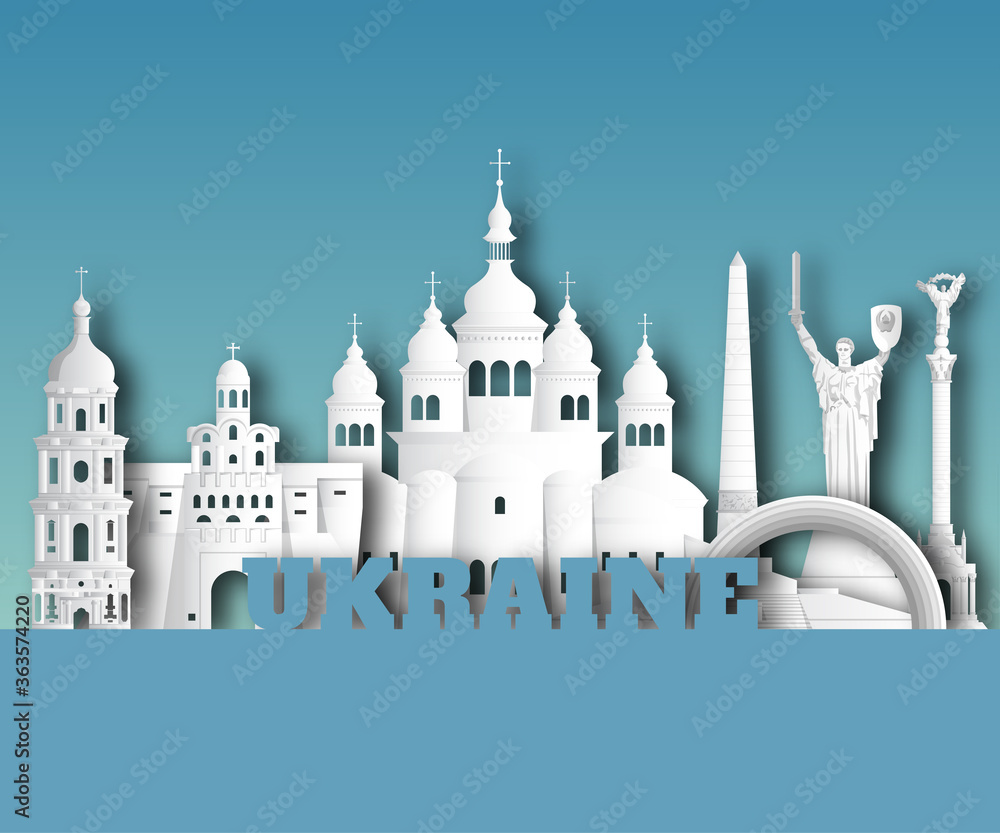 Ukraine Landmark Global Travel And Journey paper background. Vector Design Template.used for your advertisement, book, banner, template, travel business or presentation. Ukraine Landmark Global Travel And Journey paper background. Vector Design Template.used for your advertisement, book, banner, template, travel business or presentation.