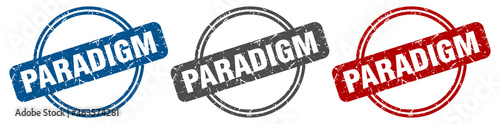 paradigm stamp. paradigm sign. paradigm label set