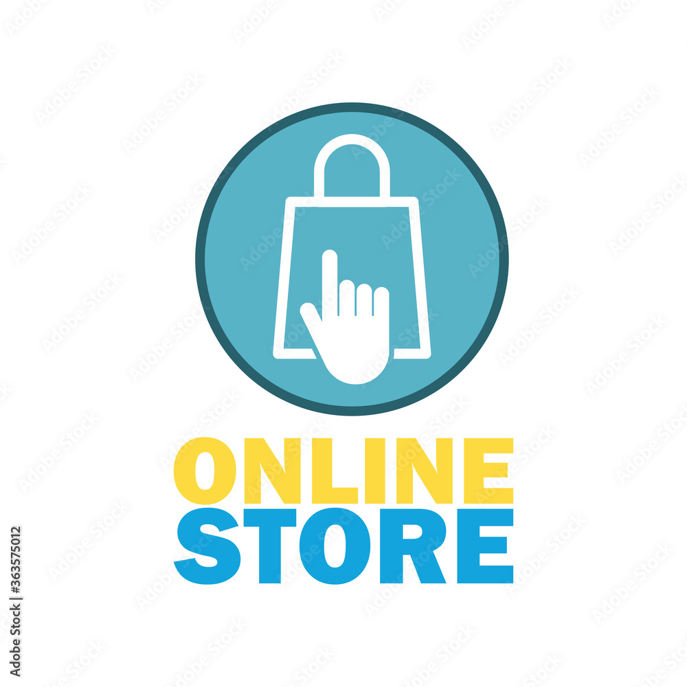 online store with online shopping logo for your business online. vector illustration online store with online shopping logo for your business online. vector illustration
