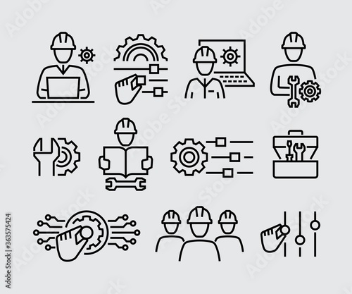 Engineering Vector Line Icons Set