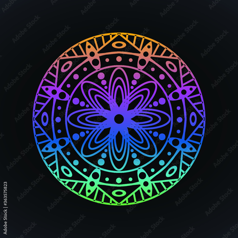 simple mandala round ornament vector