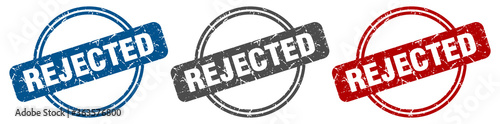 rejected stamp. rejected sign. rejected label set