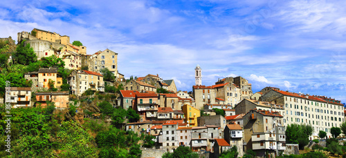 Corsica island travel , beautiful places. Corte - old medieval village. France