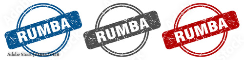 rumba stamp. rumba sign. rumba label set