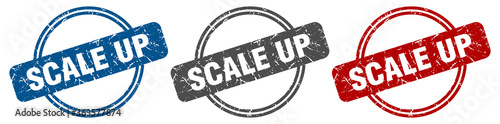 scale up stamp. scale up sign. scale up label set