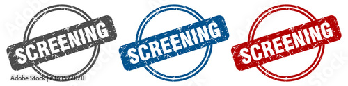 screening stamp. screening sign. screening label set