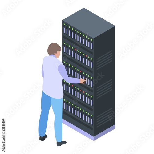 It administrator icon. Isometric of it administrator vector icon for web design isolated on white background