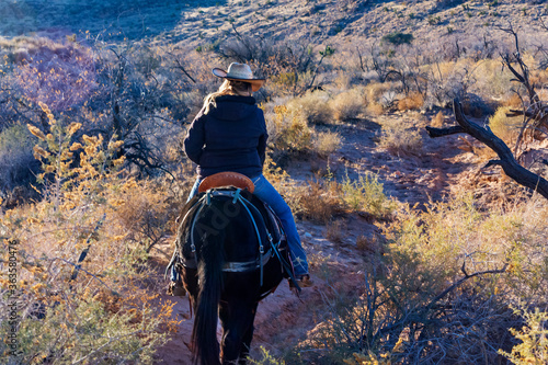 winter sunset horseback ride through the desert in near Las Vegas