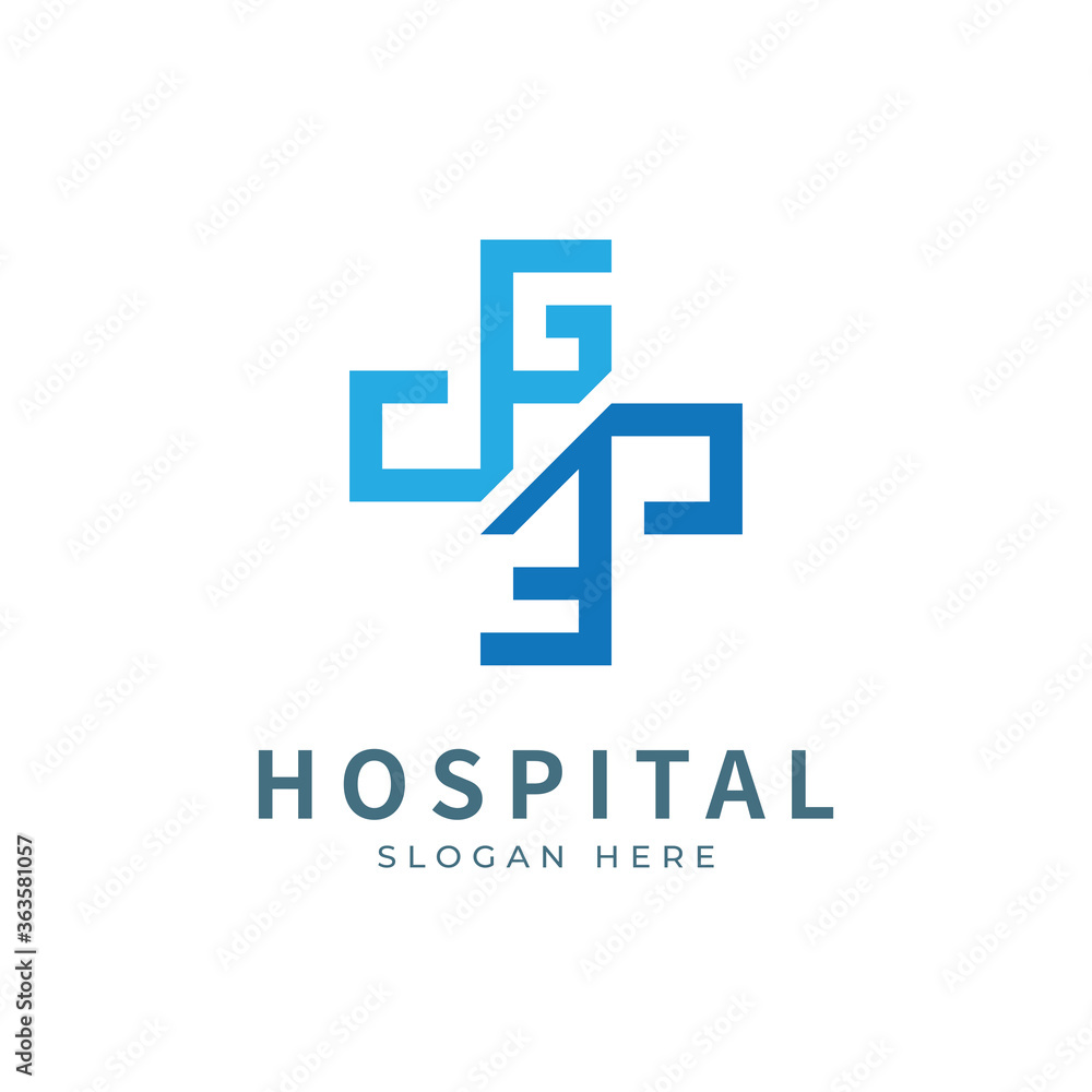Health logo with initial letter GE, E G, G E logo designs concept. Medical health-care logo designs template.