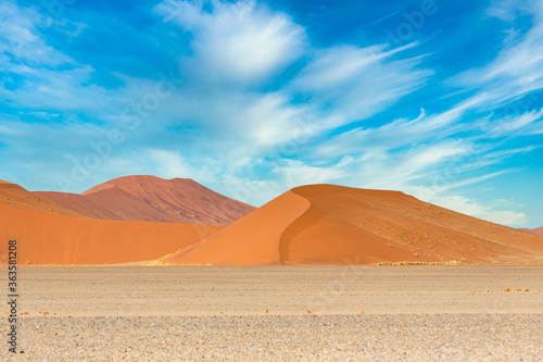 Sand Dune Landscape at Sossusvlei in the Namib Desert, Namibia, Africa © Pierre vincent