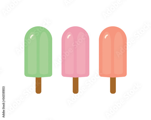 Flat Design Ice Cream Popsicle Illustration