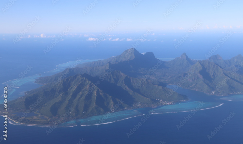 Ile de Moorea vue du ciel, Polynésie française