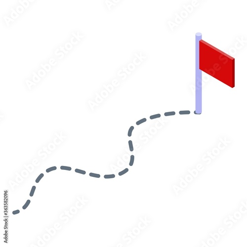 Testing software flag route icon. Isometric of testing software flag route vector icon for web design isolated on white background