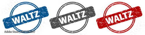 waltz stamp. waltz sign. waltz label set
