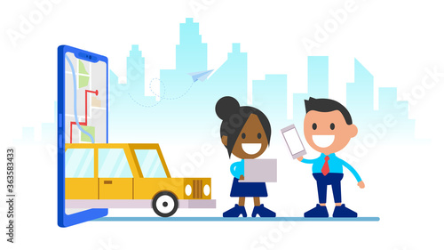 Online car sharing service. 