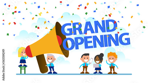 Grand Opening banner.