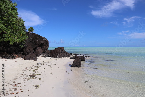 Plage paradisiaque de Maupiti, Polynésie française