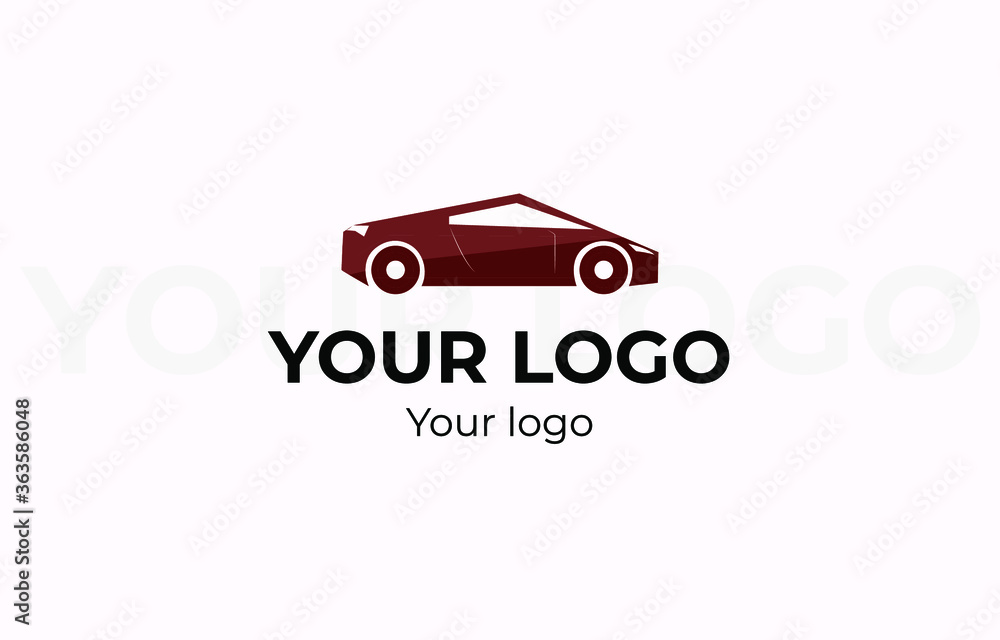 Vector logo with modern car silhouette