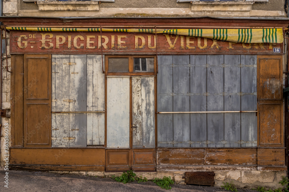 Abandoned storefront, Argenton sur Creuse, France